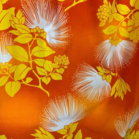 Vtg Good Times Made in Hawaii Tropical Muumuu Maxi Dress Orange Yellow 4XL - Picture 3 of 7